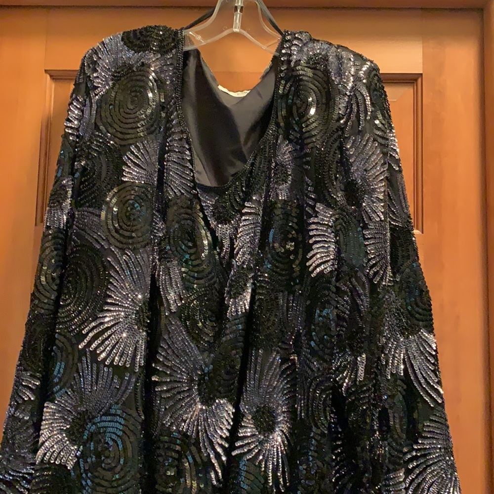 Black beaded sequin top, vintage